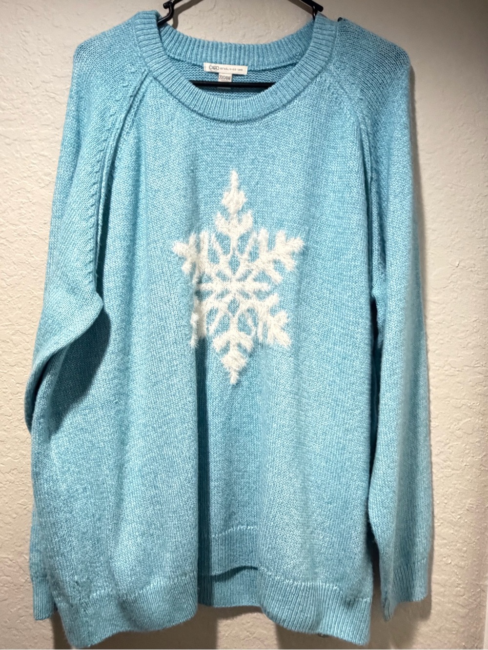 Cato Light Blue Crewneck Sweater with White Snowflake